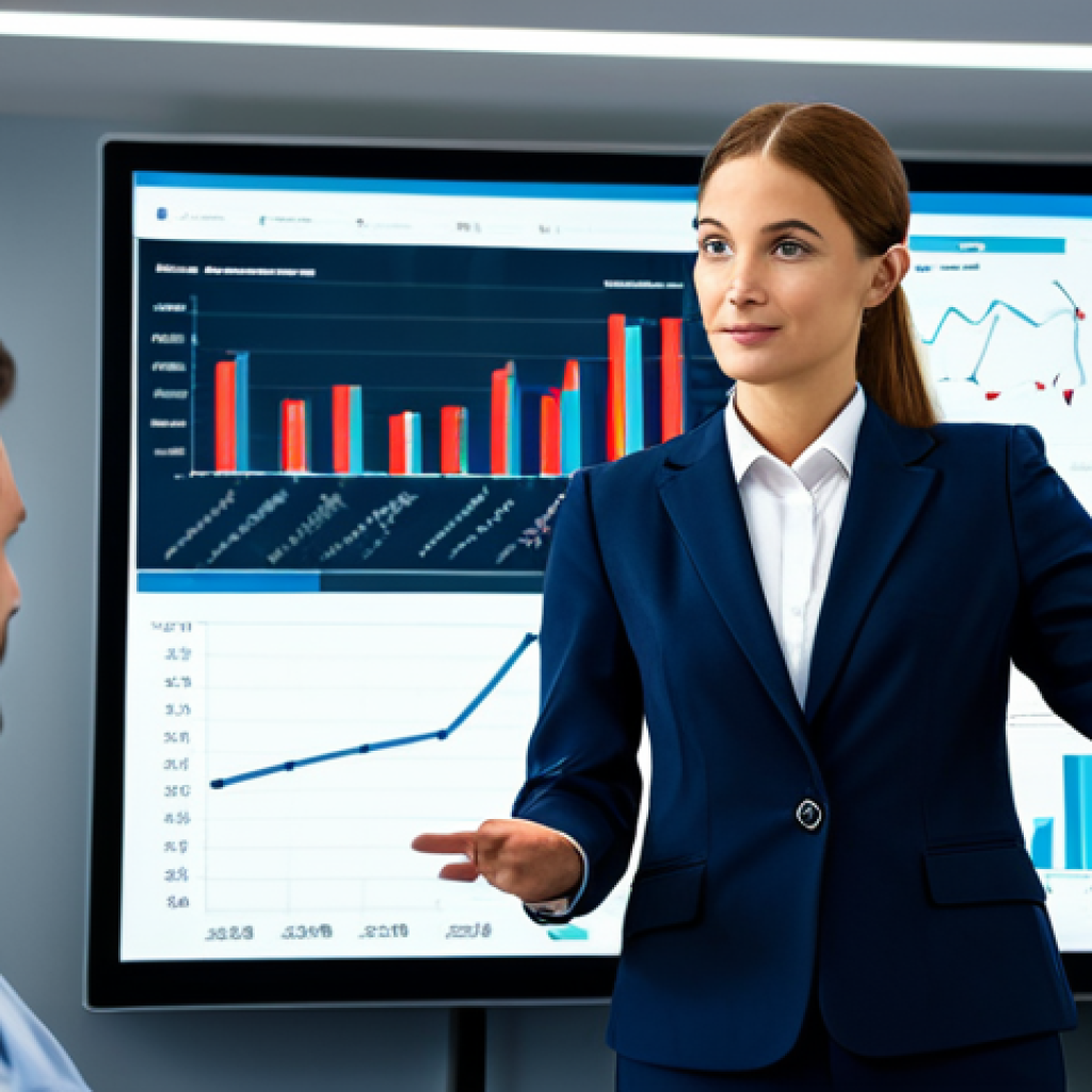 **
A professional government employee in a modern office setting, fully clothed in a modest business suit, presenting data-driven results on a screen. The presentation highlights improved efficiency and cost savings. Background includes charts, graphs, and a diverse team collaborating. Perfect anatomy, correct proportions, natural pose, well-formed hands, proper finger count, safe for work, appropriate content, fully clothed, professional.
**
